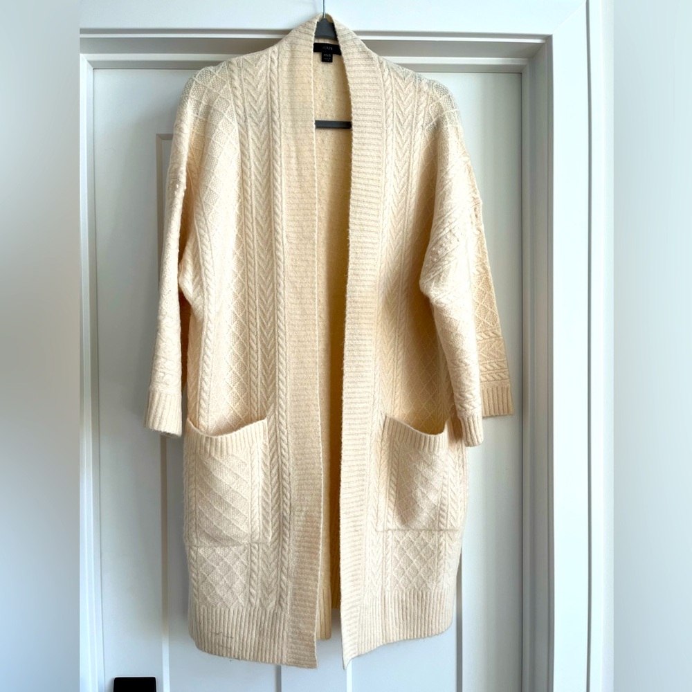J.Crew Open-Front Cable Knit Cardigan